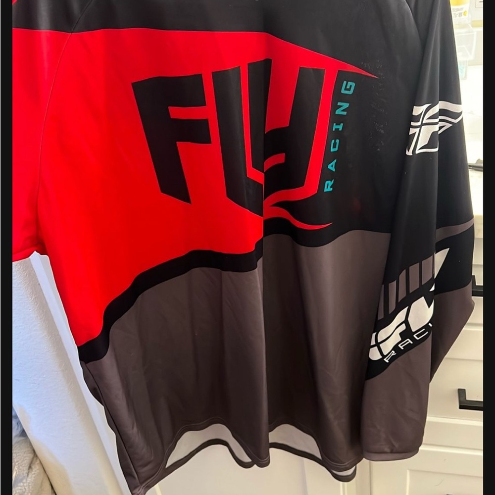 Men's Red and Black Shirt